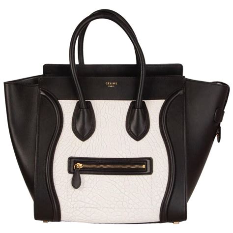 celine black and white handbag